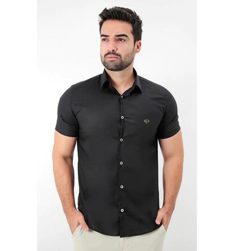 Camisa Manga Curta Patrãozinho Slim Fit Básica